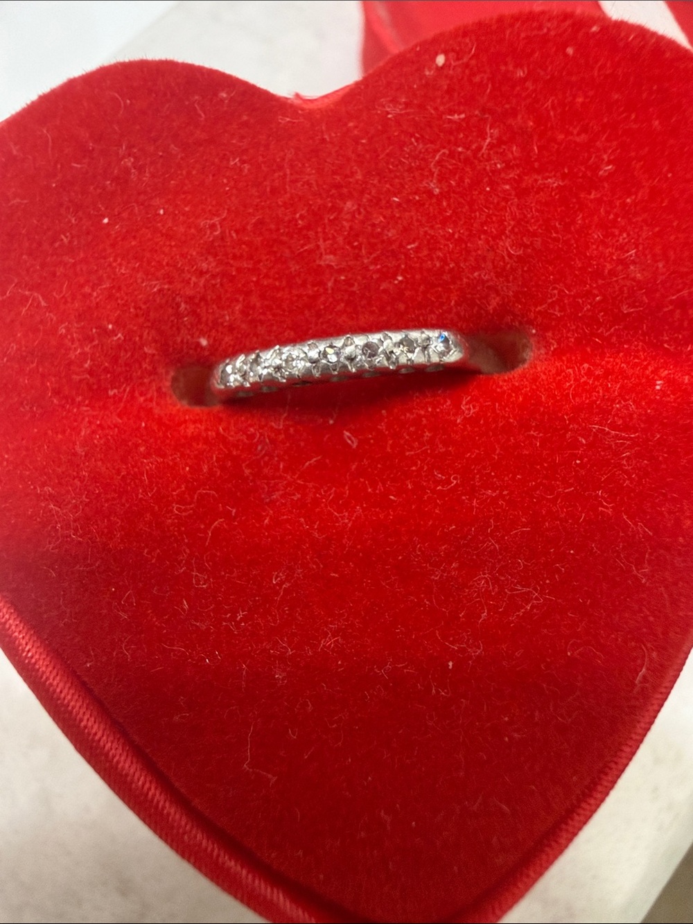 Antique platinum diamond band ~